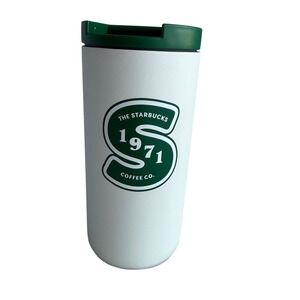 NWT Starbucks 1971 Heritage Coffee Stainless Steel White Tumbler 12oz Retro